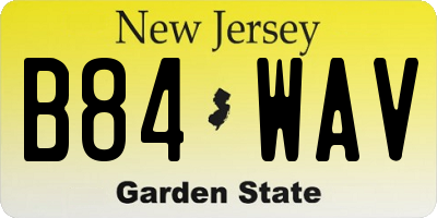 NJ license plate B84WAV