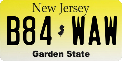 NJ license plate B84WAW