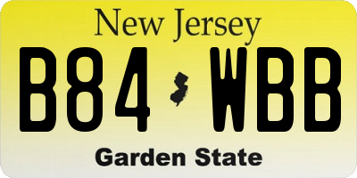NJ license plate B84WBB