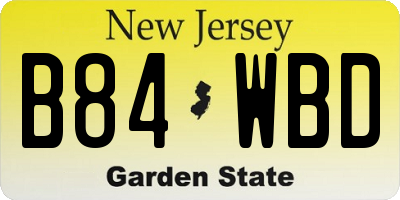 NJ license plate B84WBD