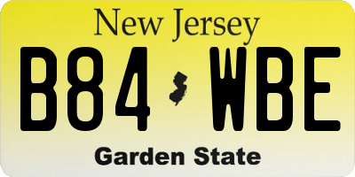 NJ license plate B84WBE