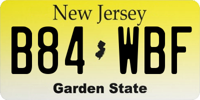 NJ license plate B84WBF