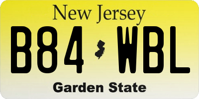 NJ license plate B84WBL
