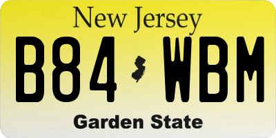 NJ license plate B84WBM