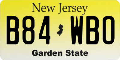 NJ license plate B84WBO