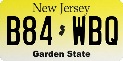NJ license plate B84WBQ