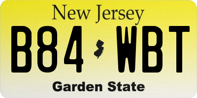 NJ license plate B84WBT