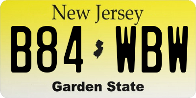 NJ license plate B84WBW