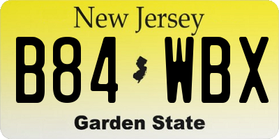 NJ license plate B84WBX