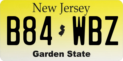 NJ license plate B84WBZ