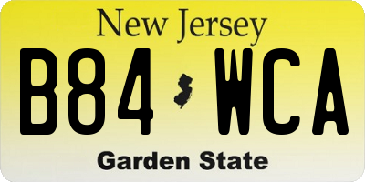 NJ license plate B84WCA