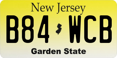 NJ license plate B84WCB