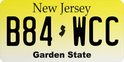 NJ license plate B84WCC