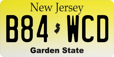 NJ license plate B84WCD