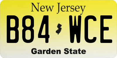 NJ license plate B84WCE