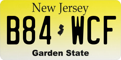 NJ license plate B84WCF