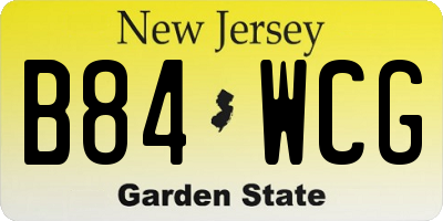NJ license plate B84WCG