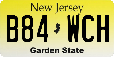 NJ license plate B84WCH
