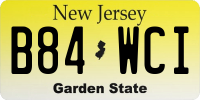 NJ license plate B84WCI