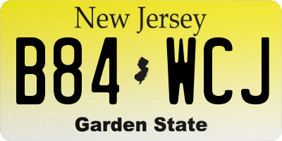 NJ license plate B84WCJ