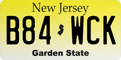 NJ license plate B84WCK