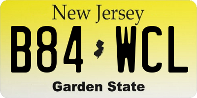 NJ license plate B84WCL