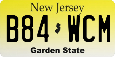 NJ license plate B84WCM
