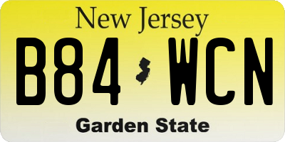 NJ license plate B84WCN