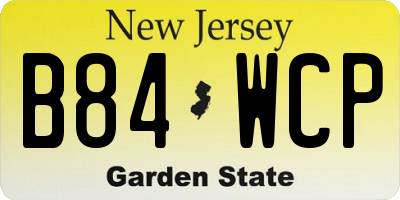 NJ license plate B84WCP