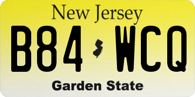 NJ license plate B84WCQ
