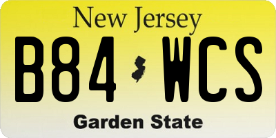 NJ license plate B84WCS
