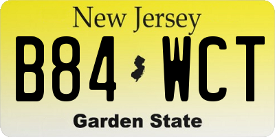 NJ license plate B84WCT