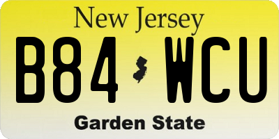 NJ license plate B84WCU