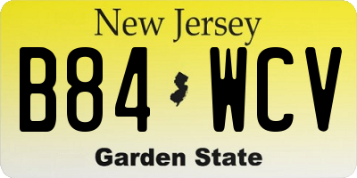 NJ license plate B84WCV