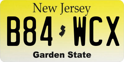NJ license plate B84WCX