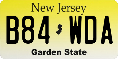 NJ license plate B84WDA