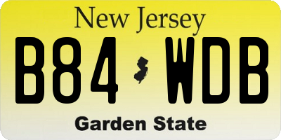NJ license plate B84WDB