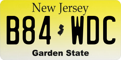 NJ license plate B84WDC