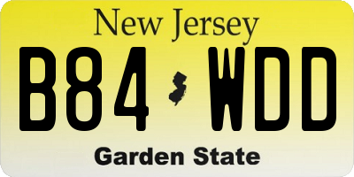 NJ license plate B84WDD