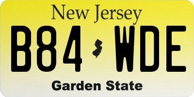 NJ license plate B84WDE
