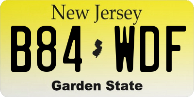 NJ license plate B84WDF