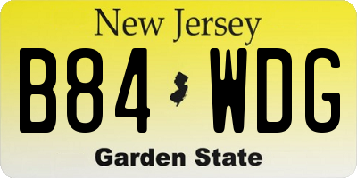 NJ license plate B84WDG