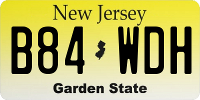 NJ license plate B84WDH
