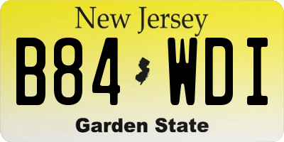 NJ license plate B84WDI