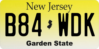 NJ license plate B84WDK