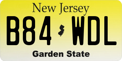 NJ license plate B84WDL