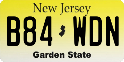 NJ license plate B84WDN