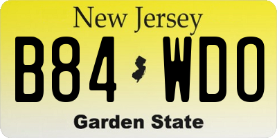 NJ license plate B84WDO