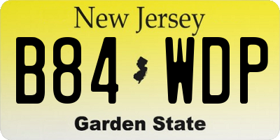 NJ license plate B84WDP