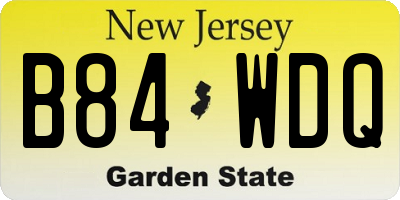 NJ license plate B84WDQ